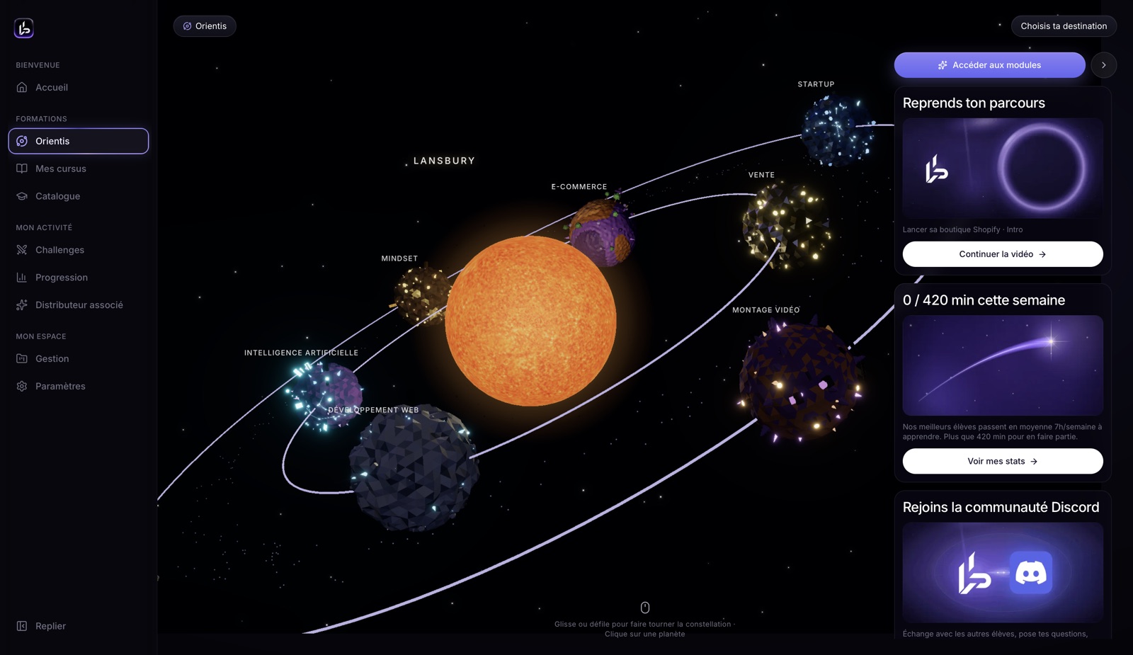 Lansbury Orientis — ta galaxie d'apprentissage